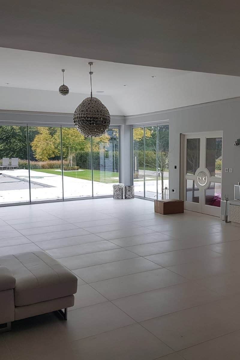 11 metres of frameless glass doors