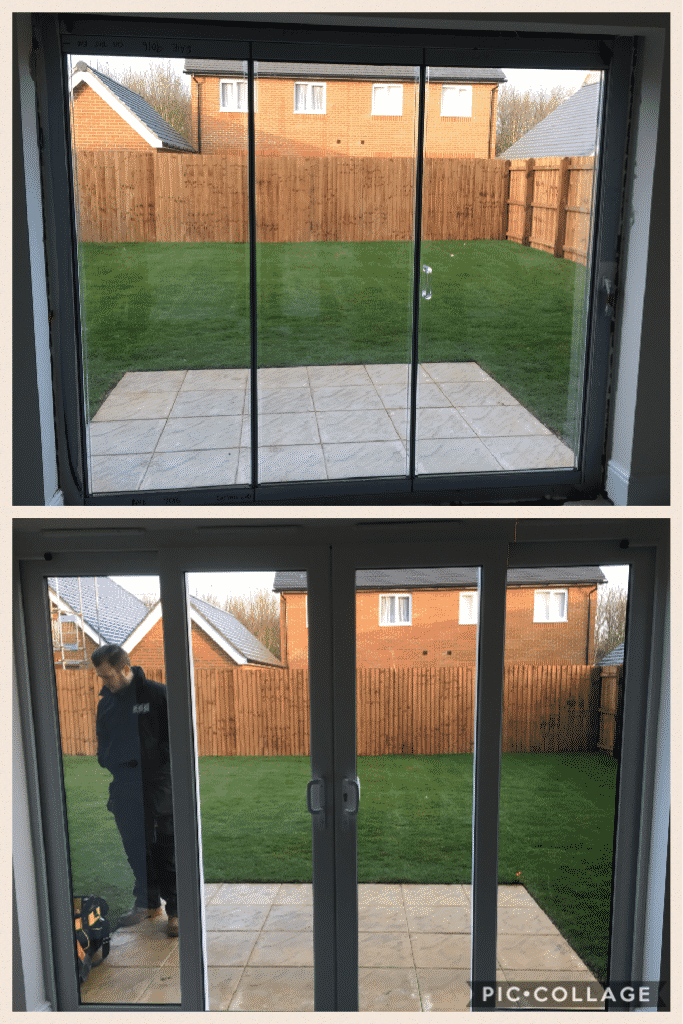 PVCu doors replaced with frameless