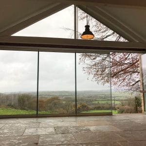 Beaminster Frameless doors & gable window image 3